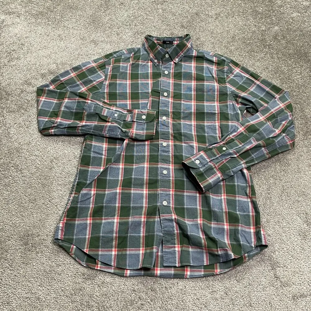 J.Crew Mercantile Slim Fit Flannel Shirt Mens Medium Multi Plaid Long Sleeve Top